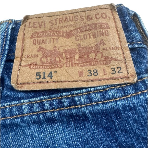 Levi's 514 Jeans Mens Size 38 X 32 Blue Straight Leg Fit Medium Wash Denim - Picture 6 of 14
